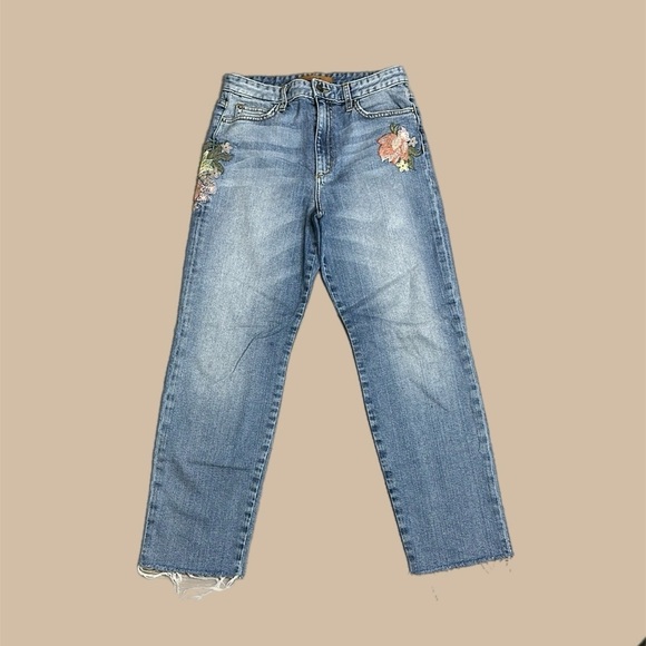 Joe’s Jeans Womens The Debbie Embroidered High Rise Straight Crop Jeans Sz 27 - Picture 3 of 15